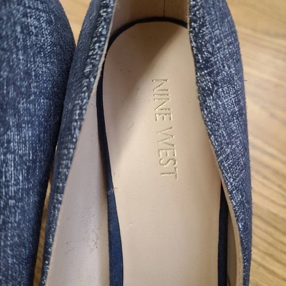 Nine West Juliette Blue Leather Platform Heels size 9.5 - Picture 10 of 12